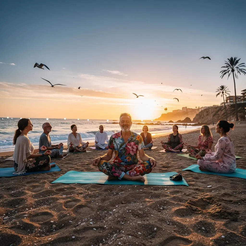 Un primer plano de manos en posición de mudra, simbolizando la conexión entre la mente y la respiración en la práctica del yoga.