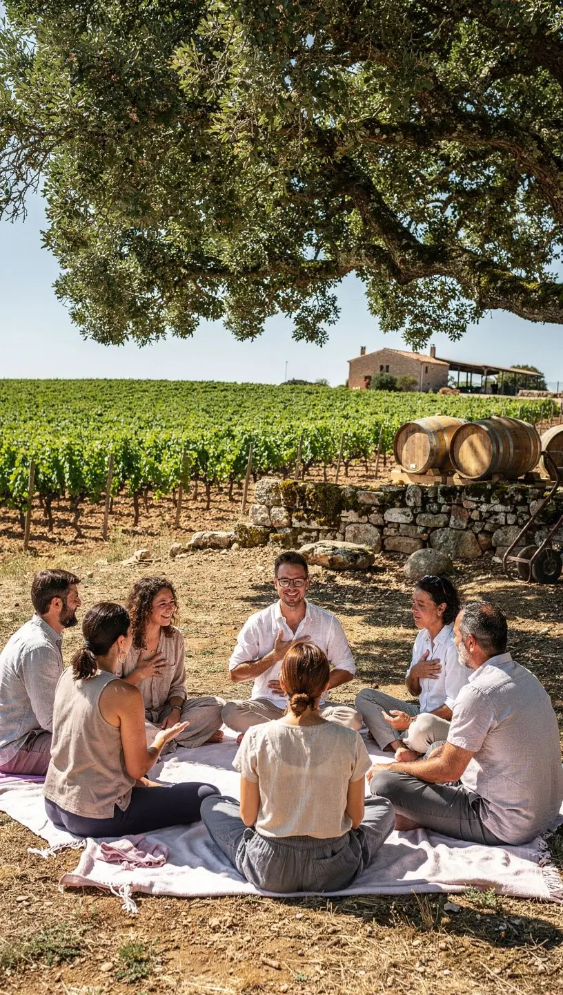 Grupo de personas realizando ejercicios de pranayama en un estudio iluminado y acogedor.